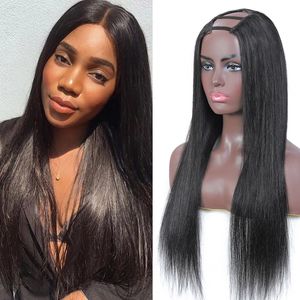 U Part Straight Human Hair Wigs 150% Density Straight Hair Wig Upart Brazilian virgin Hair Wigs