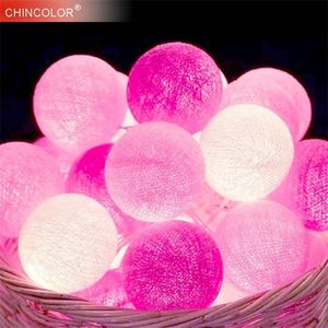 3-4Meter Led Light string 20Leds Luci natalizie 3.5cm / 5cm Pink Ball Ghirlande Decorazione di nozze di Natale Camera da letto Uso della parete TR Y201020