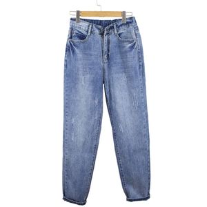 Lguc.H Boyfriend-Jeans für Damen, klassische Damen-Jeans, große große Vintage-Mom-Jeans, übergroße Jeans für Damen, Blau, 5XL, 201106