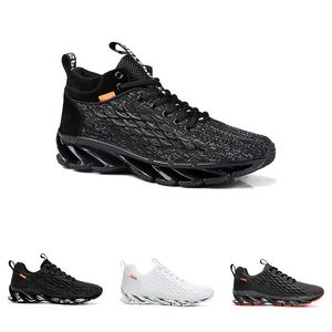 Toppkvalitet, icke-varumärke löparskor för män Triple Black White High Top Fashion Blade Personlighet Shoe Mens Trainers Outdoor Sports Sneakers