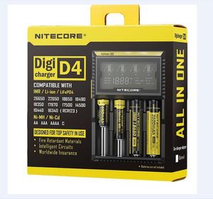 電子CIGS電子Ciagrette 18650 18600 18350 14500電池LCDディスプレイバッテリ充電用Nitecore D4 Universal Digi充電器