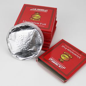 50 st pack rök mm perforerat aluminiumfoliepapper för vattenpipa skål runda form hål tenn chicha shisha sheesha kol mm röktillbehör