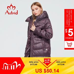 Astrid New Winter Women's Coat Kobiety długa ciepła kurtka mody parka z kapturem Bio-Down Female Clothing Brand Design 9215 201103