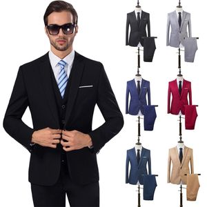 Breidalaf Care Black Formal Men Suit Slim Fit Mens Bluits Cource Groom Tuxedo Blazer для свадебной пиджаки брюки 2 шт. 201105