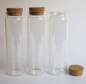 360 x 90ml Bottiglia di vetro trasparente con tappi in sughero da 3 once di legno Vuoto Svuoti il ​​barattolo tappatore 90CC contenitore morbido
