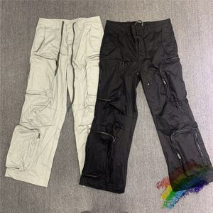 Real pic Multi Pocket Cargo Pants Men Women Unisex Fashion Joggers Drawstring Sweatpants Trousers