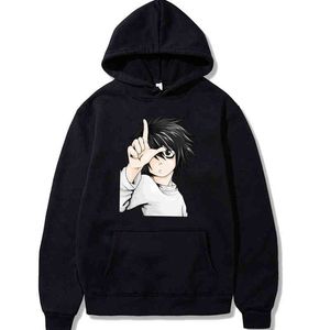 Harajuku Anime Death Note Cosplay ubrania Kostiumy Mężczyźni Bluzy Bluzy Kapelusz Odzież Topy H1227