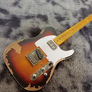 Kalıntı Elektro Gitar Vintage Guitarra Eski görünümlü Özel Akçaağaç Klavarası T / L Guitar