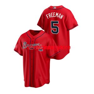 Erkek Kadın Çocuk Freddie Freeman Red 2021 Jersey Nakış Beyzbol Formaları XS-5XL 6XL