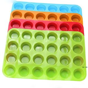 DIY silicone cupcake mold 24 cups creative cake mould non-stick 4 colors cupcake modeling tools RRB13051
