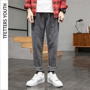 TFETTERS Kot Erkek Kore Sokak Tarzı Düşen Geniş Bacak Gevşek Orta Düz Pantolon Trend Erkek Marka 220218