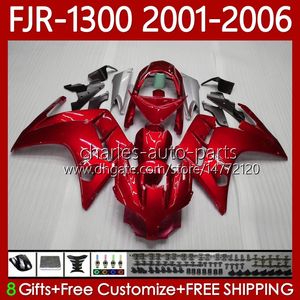 OEM Кузов для Yamaha FJR-1300 FJR 1300 A CC FJR1300A 01-06 Moto Bodys 106no.0 FJR1300 01 02 03 04 05 06 FJR-1300A 2001 2002 2003 2004 2005 2006 Комплект обтекателя Metallic Red