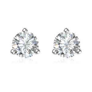 Stud 100% Real VVS1 Moissanite Earrings For Women 0.3/0.5/1.2ct D Color 925 Sterling Silver Classic Korean Fine Jewelry