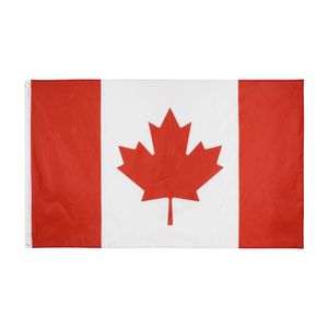 Kanadalı Bayrakları toptan satış-Çin Yapımı Kanada Bayrağı x5 FT Yüksek Kalite Toptan Polyester Baskılı Penetrasyon x150 cm Kanada bayrakları