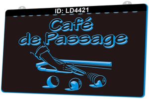 LD4421 Café de passagem Billiard 3D gravura LED sinal de luz atacado