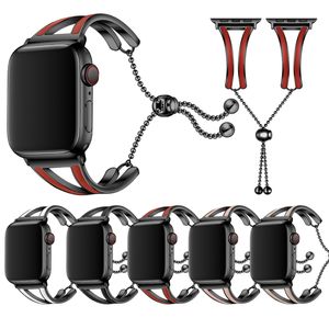 Schwarzes Edelstahlarmband für Apple Watch 12345678SE Herren Damen Smartwatch-Armbänder Zubehör 40 mm 45 mm