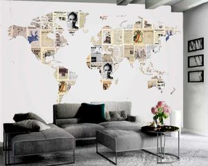 3D European Wallpaper Tapehand Pictorial Time Mapa Tapeta HD Druk Druk Drukowania Wilgorza Wilgorza Tapeta 3d