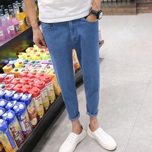 Мужские джинсы 2022 мода повседневная мужская летняя стройная подходящая гарема брюки хип-хоп мальчик синие тонкие студенты подростки мужчина длина лодыжки