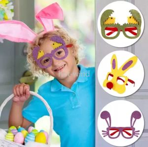 DHL Party Supplies Easter Glass Egg Bunny Chick Rabbit Ear Eyeglass Ramki Dekoracja Party-Favor Dzieci Prezent EE