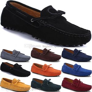 090 novo moda mens calçados casuais couro estilo britânico primavera casal genuína ervilhas scrub homens dirigem preguiçoso homem overshoes ao ar livre confortável respirável respirável amarelo preto