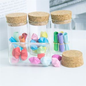 Tubo de 20 ml de vidro com garrafas Cork madeira 20cc Limpar Vial Transparente Jar 50pcs / lot