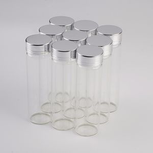 20 Stück 30x103 mm klare transparente Glasflaschen mit silbernem Schraubverschluss DIY 50 ml leere Wunschsterngläser