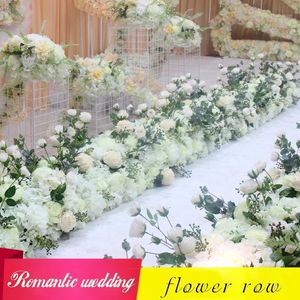 Dekoratif çiçek çelenkleri diy düğün çiçek duvarı düzenleme malzemeleri ipek şakakıklar gül yapay sıra dekor t istasyon demir kemer backdro