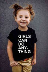 Flickor kan göra någonting feminist Barnskjorta Barn sommarkläder Baby Boy Girl Kortärmad T-shirt Tjej Power Tee Outfits G1224
