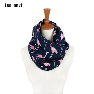 Shawls Pink Flamingo Scarf Infinity Circle Loop Silk Bird Animal Print Women's Scarves Spring Summer Fashion Accessories1