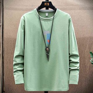 2021 Autumn New Basic T-shirts Men Long Sleeve Print Tshirt Male Cotton Casual Oversized Top Tees Plus Size 6XL 7XL 8XL G1222