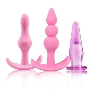 Massagem 3 pçs plug anal buttplug contas anais brinquedos sexuais para homens gays mulheres silicone g ponto estimulador massagem de próstata produto sexual erótico