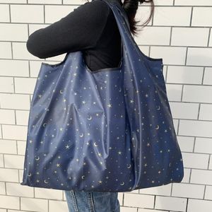Big Eco-Friendly Folding Shopping Bag Reusable Portable Shoulder Handväska för Travel Livsmedelsbutik Fashion Pocket Tote Bags
