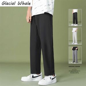 GlacialWhale Pantaloni da uomo a gamba larga Pantaloni da jogging leggeri casual Streetwear Freddo Sensazione di comfort a casa 220118