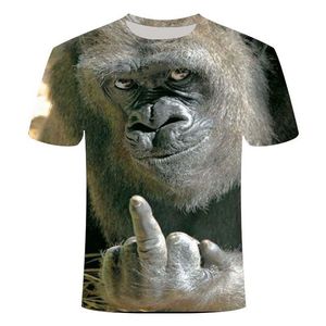 Koszulki 3d mężczyźni 2021 Letnie Drukowane Zwierząt Małpa Koszulka Krótki Rękaw Śmieszne Design Casual Tops Tees Męska koszulka Rozmiar XXS-6XL