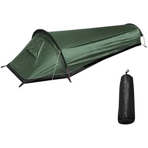 Tenda da campeggio per zaino da 1 persona, tenda singola ultraleggera, tenda da campeggio all'aperto,verde