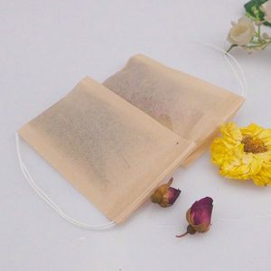 Ahşap hamur filtre Kağıt Tek Kullanımlık Çay Süzgeç Aracı Filtreler Çanta Eko Tek İpli İp Soka Kahve Çay Poşetleri 6 * 8 cm Yok Bleach