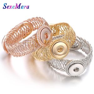 2020 Moda Mulheres Bangles Bohemian Rodada Jóias Braceletes Fit 18mm Botão Snap Mulheres Bracelete Pulseira