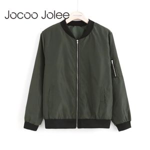 Jocoo Jolee Women Thin Jackets Fashion Basic Bomber Jacket Long Sleeve Coat Casual Windbreaker Stand Collar Slim Outerwear LJ200825