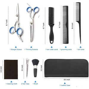 CB008 11pcs парикмахерского искусства ножницы для Kits стрижки Scissor набор Barber сдвига для укладки волос Инструмент принимает частный ярлык ОЕМ
