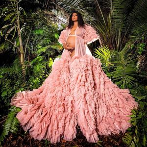 Wholesale puffy dresses for women for sale - Group buy Casual Dresses Extra Puffy Tulle Maternity Dress Women Robes For Po Shoot Ruffles Long Train Robe Pregnancy Poshoot Custom