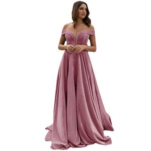 Koktajl Suknie A-Linha, Vestidos Longos de Baile, Festa Noturna, Sexy, Ombro Nu, Elegante, Ruivo Escoro, Para Mulheres, Complimento Suma