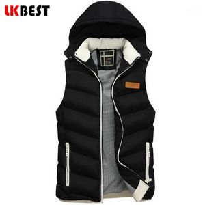 Men's Vests Wholesale- LK Men's Waistcoat 2021 Brand Men Vest Fashion Outerwear Leisure Casual Winter Coat Warm Sleeveless Jacket