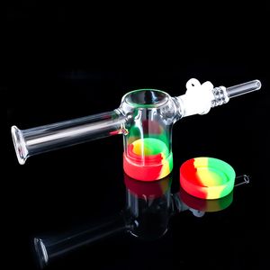 New Glass nectar collector kit with 14mm Quartz Tips Keck Clip Silicone Container Reclaimer Smoke Accessory