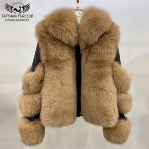 Nuova moda invernale vera pelliccia di volpe cappotto con vera pelle di pecora pelle intera naturale pelliccia di volpe giacche bavero cappotti di pelliccia 201212