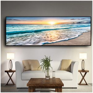 FAI DA TE Diamante Ricamo Tramonti Natural Sea Beach 5D Pittura Diamante Paesaggio Mosaico Immagine Della Parete Poster Art Home Decor 201112