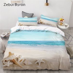 3D HD Print Pościel Zestaw Niestandardowy / Król / Europa / USA Królowa, 3 sztuk Duvet Cover Set, kołdra / Koc Okładka Zestaw Bedclothes Beach Drop Ship 201211