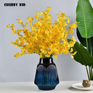 20 шт! Real Touch 66 см короткие латексные oncidium hybridum фальшивые искусственные танцевальные леди-орхидеи цветы оптовые танцующие орхиды