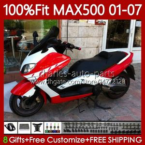 Yamaha White Red T-Max500 Tmax-500 Max-500 109No.2 Tmax Max 500 Tmax500 T Max500 01 02 03 04 05 06 07 XP500 2001 2002 2003 2004 2005 2006 2007 Fairing