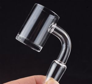 Venda imperdível de fumar Banger de quartzo sem cúpula de pescoço curto 4 mm de espessura 10 mm 14 mm 18 mm junta transparente 45 ° 90 ° Dab Nail para dab rig