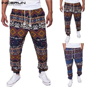 Herrbyxor 2021 tropiska byxor strand hawaiian mens harem hiphop baggy lösa fitness sweatpants elast midja casual wide ben